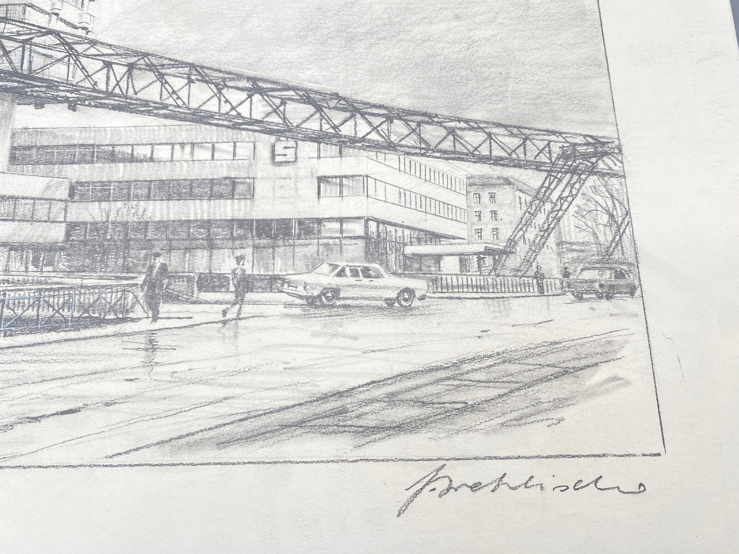 HEINZ WEHLISCH DAIMLER MOTORENWERK BERLIN MARIENFELDE 1907 ZEICHNUNG HANDSIGNIER