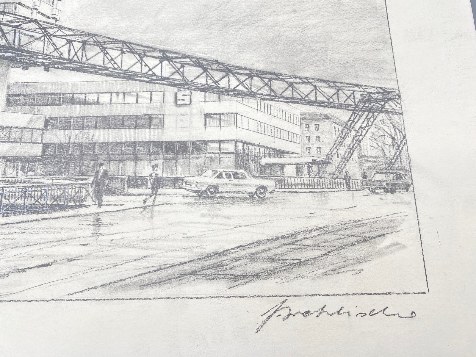 HEINZ WEHLISCH DAIMLER MOTORENWERK BERLIN MARIENFELDE 1907 ZEICHNUNG HANDSIGNIER