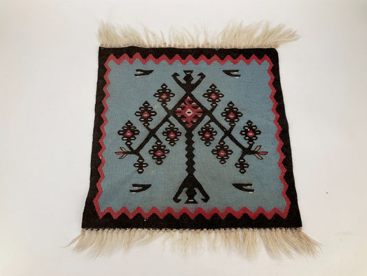 *KELIM TISCHLÄUFER MUSTER ORNAMENT BERBER TISCHDECKE WOLLE VINTAGE 49x49