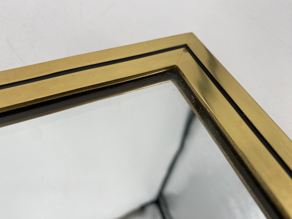 * SPIEGEL QUADRAT MESSING MÜNCHENER ZIERSPIEGEL 50ER MID-CENTURY VINTAGE