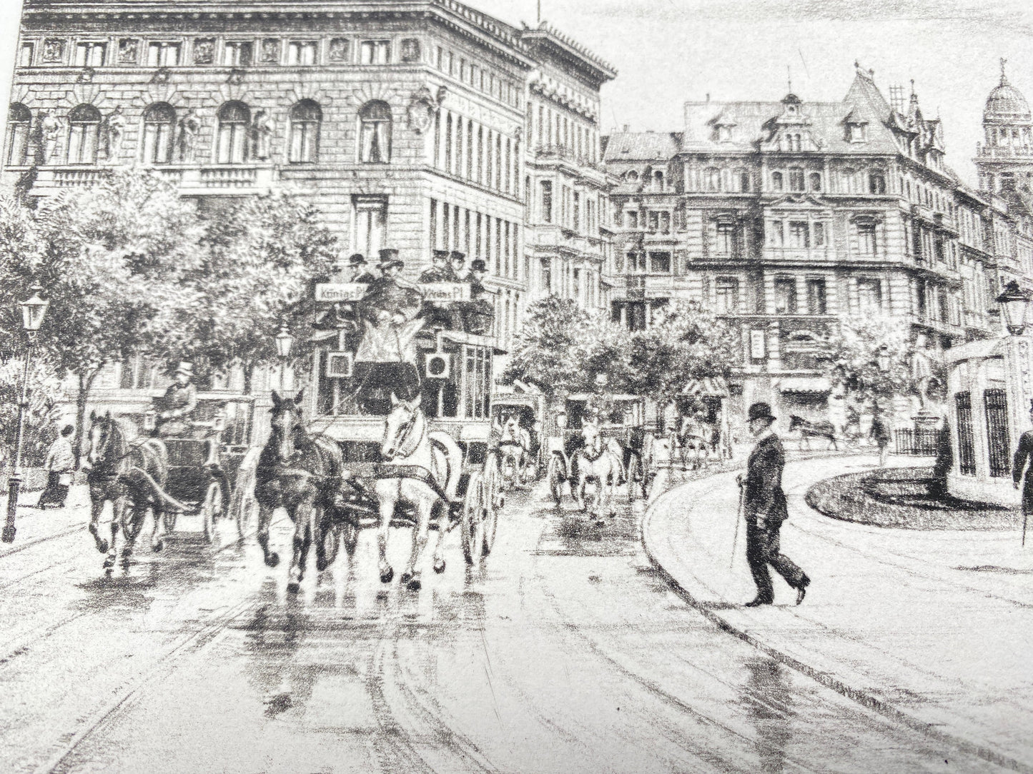 * DEUTSCHER KÜNSTLER HEINZ WEHLISCH RADIERUNG BERLIN WILHELMPLATZ UM 1910 GRAFIK