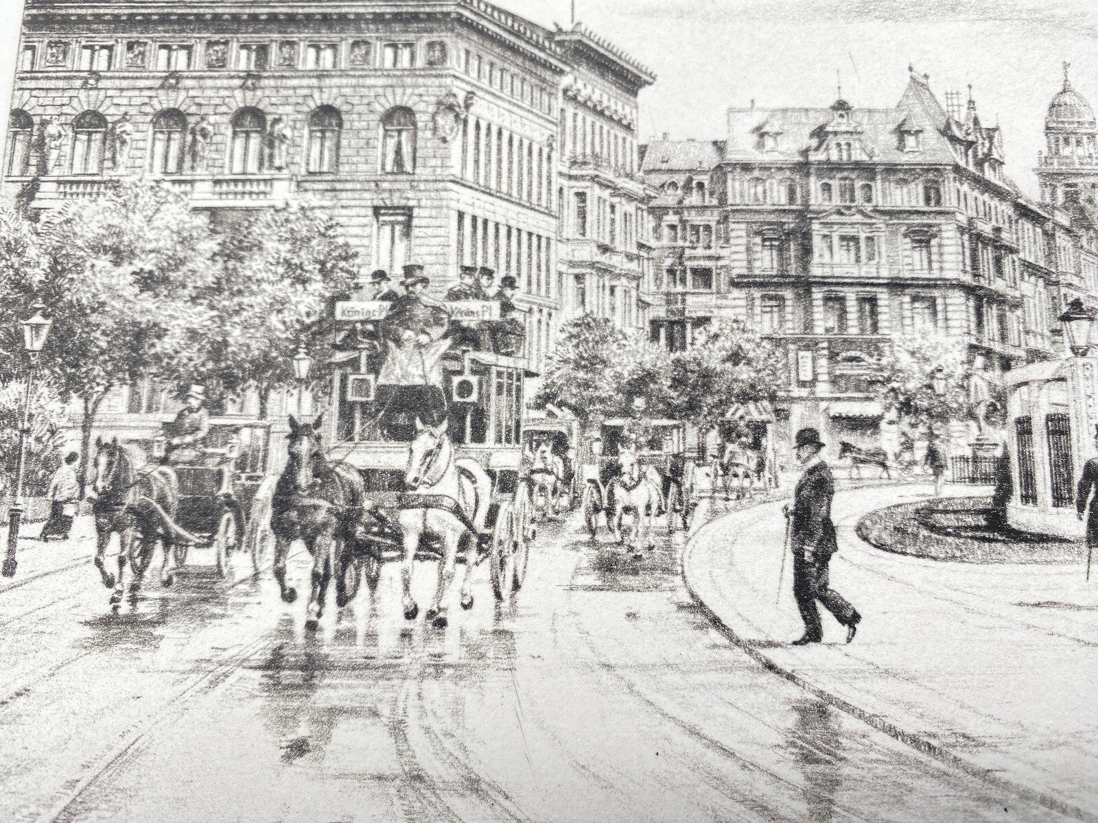 * DEUTSCHER KÜNSTLER HEINZ WEHLISCH RADIERUNG BERLIN WILHELMPLATZ UM 1910 GRAFIK
