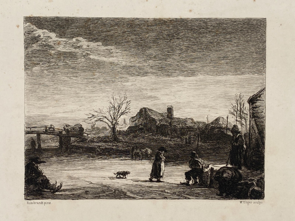 * 6x RADIERUNG WILLIAM UNGER NACH REMBRANDT DRUCKGRAFIK ANTIK 19. JH KONVOLUT