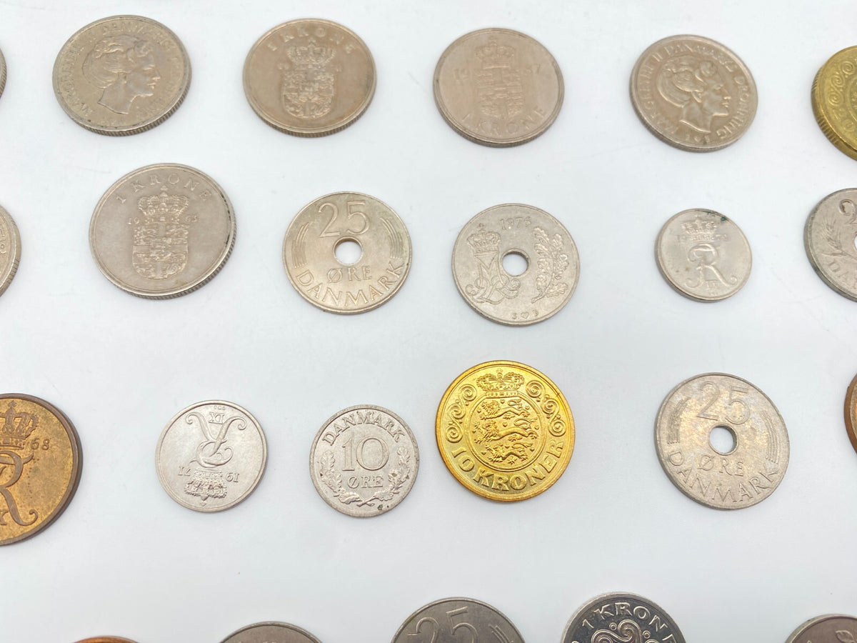 KONVOLUT 98 ALTE DÄNISCHE KRONEN ORE 5 KRONER 20 KRONER 50ER 70ER SAMMLERSTÜCKE
