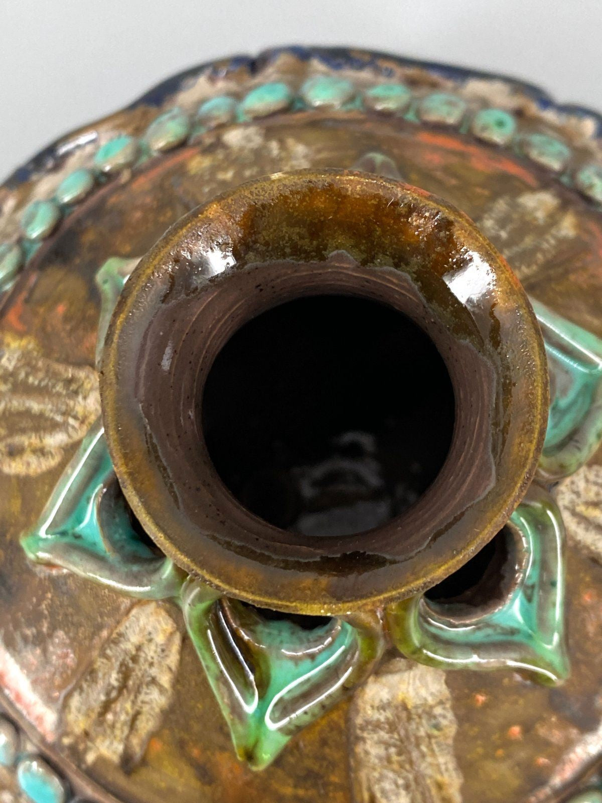 * KERAMIK VASE SIGNIERT KUNSTHANDWERK STRUKTUR SKULPTUR