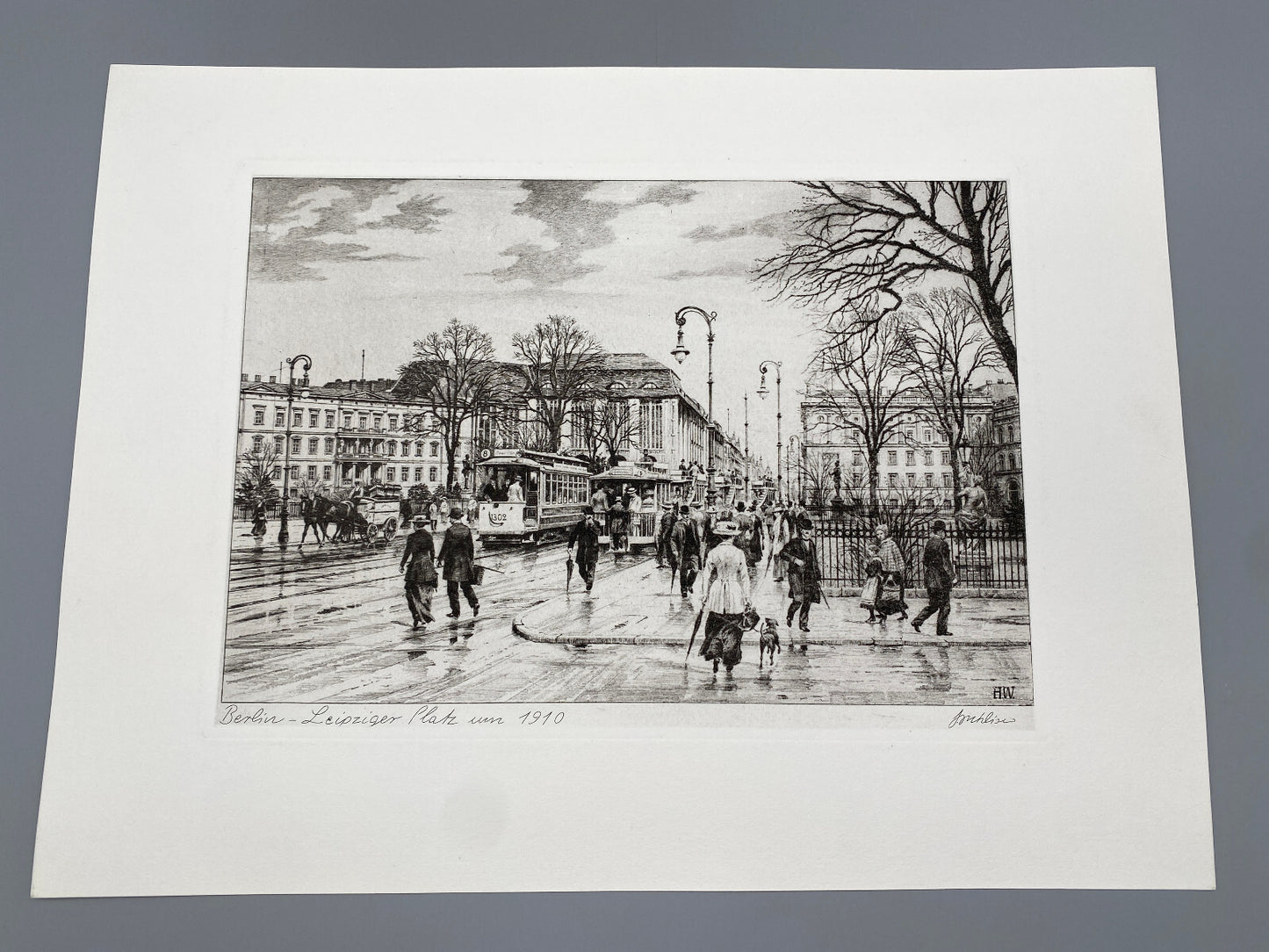 HEINZ WEHLISCH RADIERUNG BERLIN LEIPZIGER PLATZ UM 1910 DRUCKSIGNATUR
