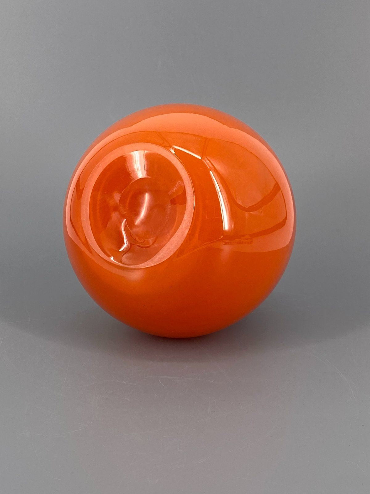 * GROßE GLAS VASE MUNDGEBLASEN ORANGE ROT VERLAUF VINTAGE DESIGN