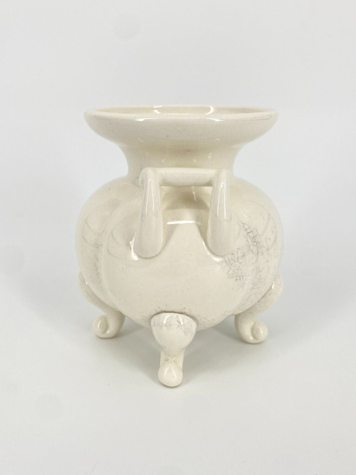 * WAECHTERSBACH GERMANY PORZELLAN VASE MIT FÜßEN VINTAGE KRAKEELE