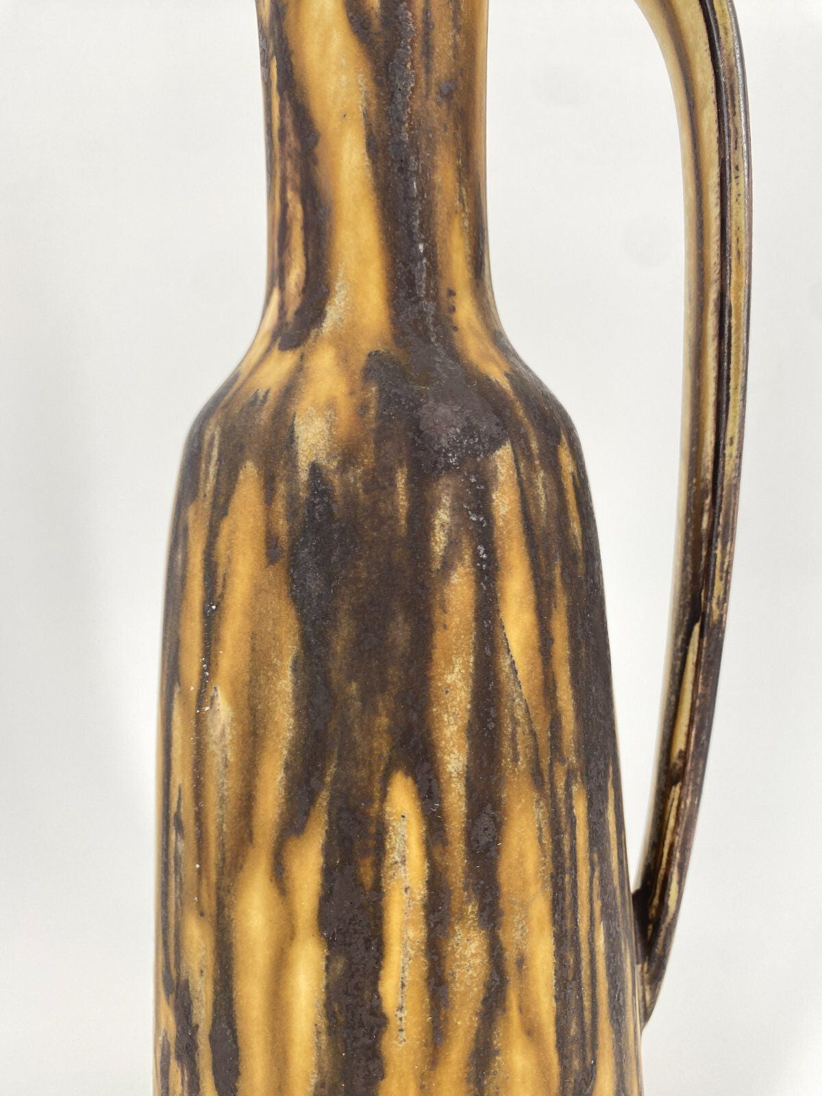 * KERAMIK KRUG VASE 438 LAUFGLASUR MATT BRAUN LILA 60ER VINTAGE