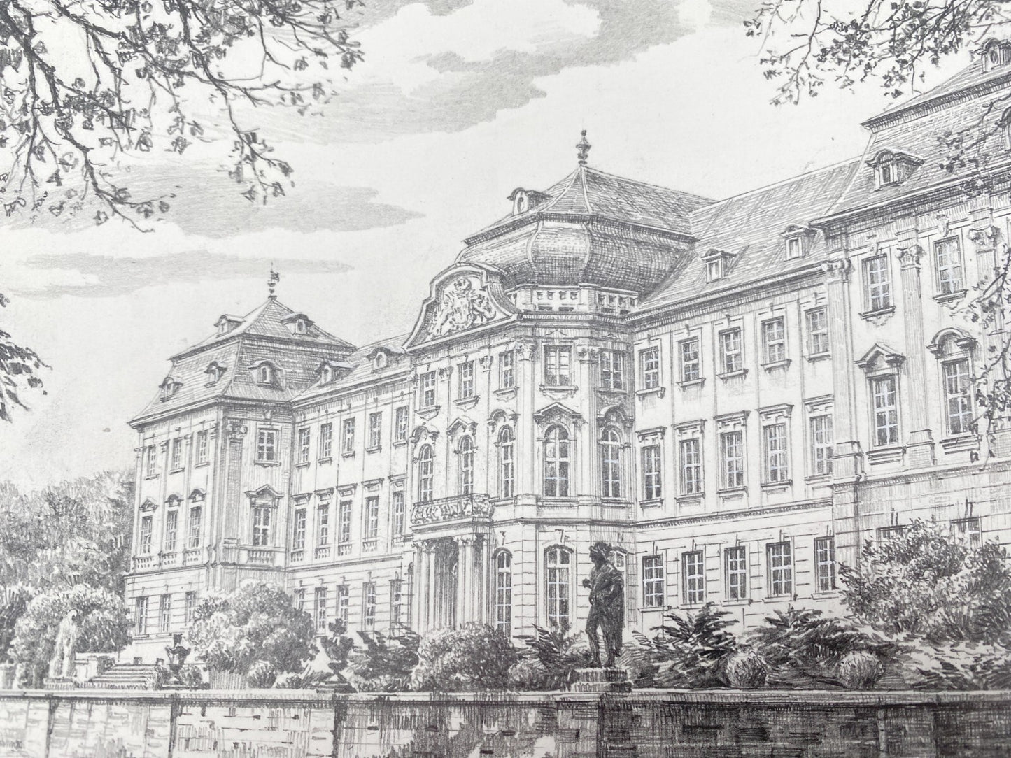 DEUTSCHER KÜNSTLER HEINZ WEHLISCH ZEICHNUNG SCHLOSS WERNECK HANDSIGNIERT