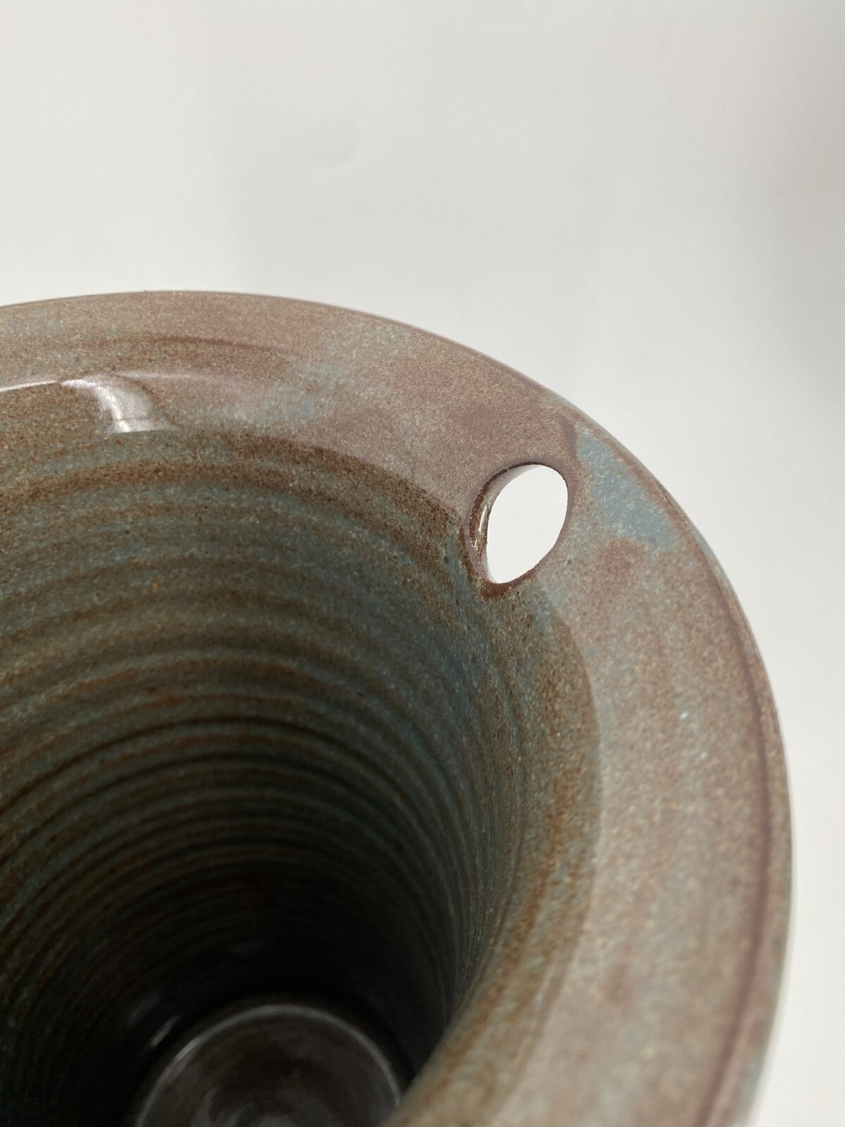 * STUDIO KERAMIK KELCH VASE BRAUN GRÜN 24,5CM MID CENTURY VINTAGE DANISH