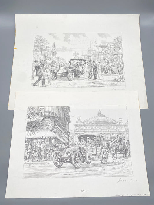 HEINZ WEHLISCH KÜNSTLER 2X ZEICHNUNGEN 1X RADIERUNG RENAULT PARIS 1912 ORIGINAL
