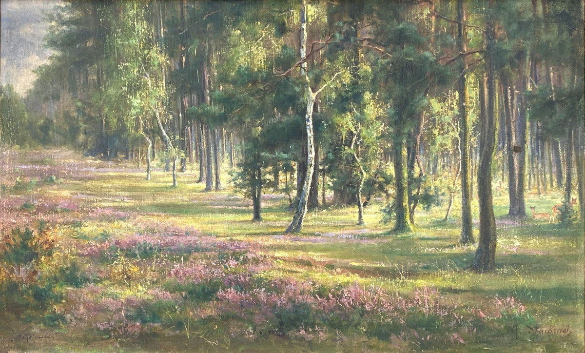 *ÖLGEMÄLDE MARTHA VON STUCKRAD WALD BEI NIKOLASSEE LANDSCHAFT