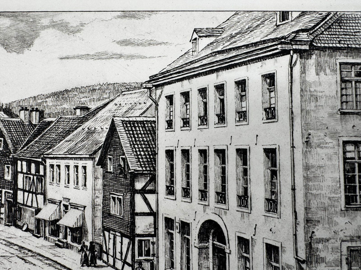 * HEINZ WEHLISCH ORIGINAL RADIERUNG HELLENTHAL UM 1914 ANSICHT