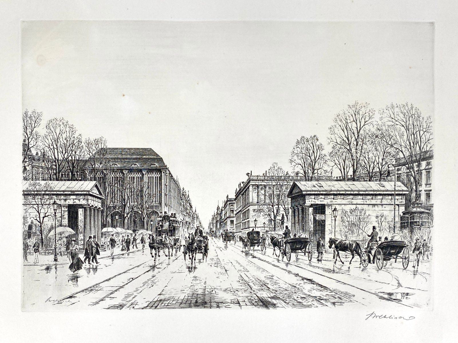 * DRUCKGRAFIK HEINZ WEHLISCH BERLIN LEIPZIGER PLATZ STADTANSICHT  WERTHEIM