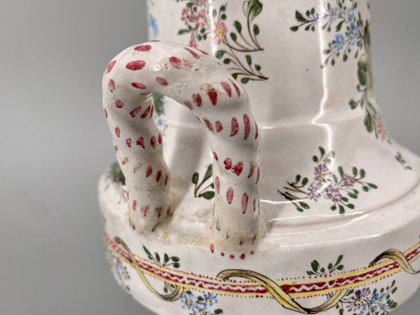 * DECKELVASE ROKOKO FLORAL ROMANTISCHE SZENE KERAMIK ANTIK 
