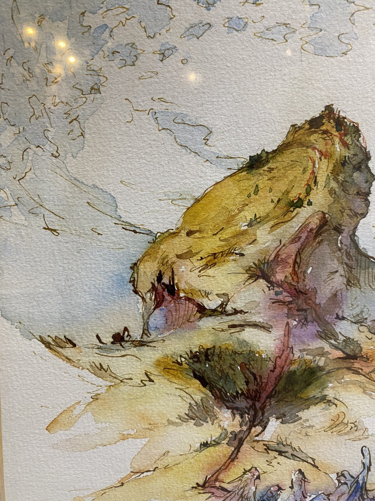 AQUARELL x 4 PETER SCHMIDT SCHÖNBERG BERGE SINFONIE ENGEL AKT BERLINER KUNST