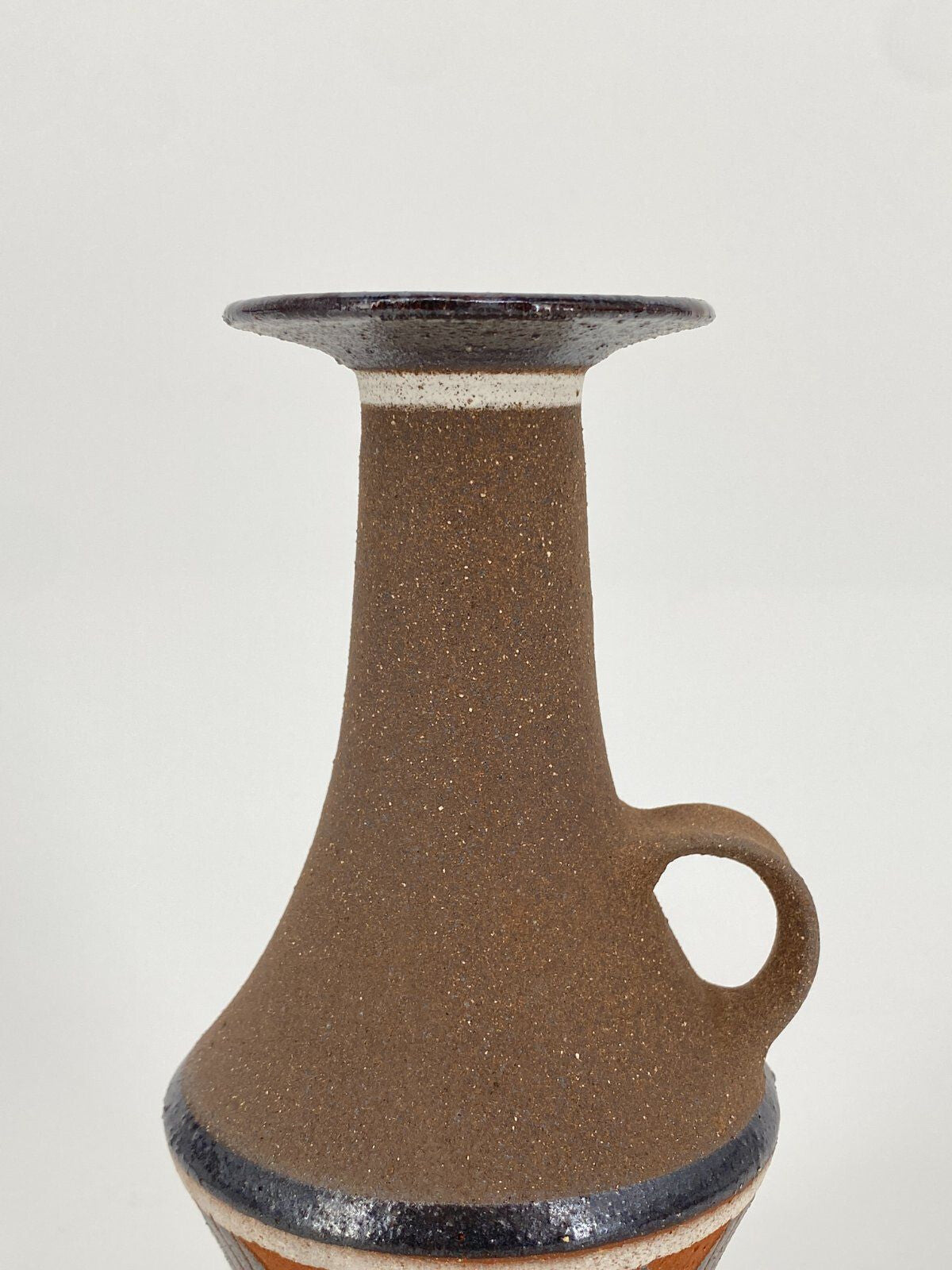 * UDO MERTZDORF STUDIOKERAMIK VASE TERRACOTTA BRAUN 60ER DEUTSCH
