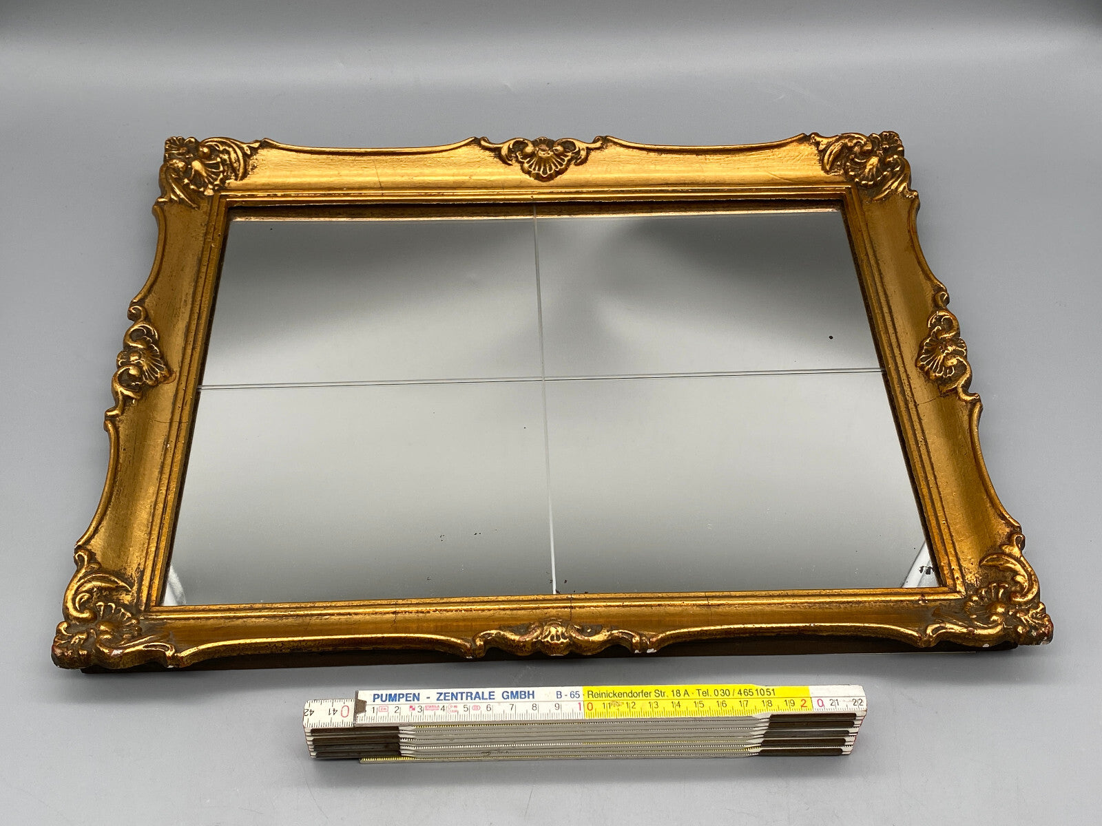 KLEINER BAROCKSPIEGEL STIL MÖBEL GOLD RAHMEN FACETTENSCHLIFF 46x35 cm
