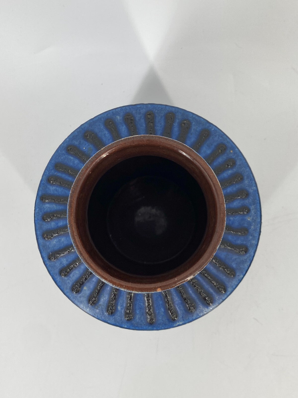 * KERAMIK VASE CARSTENS 1264-16 BLAU SCHWARZ BRAUN 60ER MID CENTURY VINTAGE 15CM