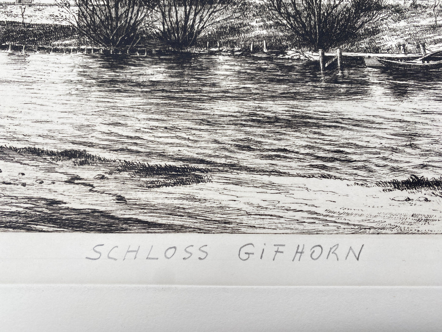 DEUTSCHER KÜNSTLER HEINZ WEHLISCH SCHLOSS GIFHORN RADIERUNG HANDSIGNIERT