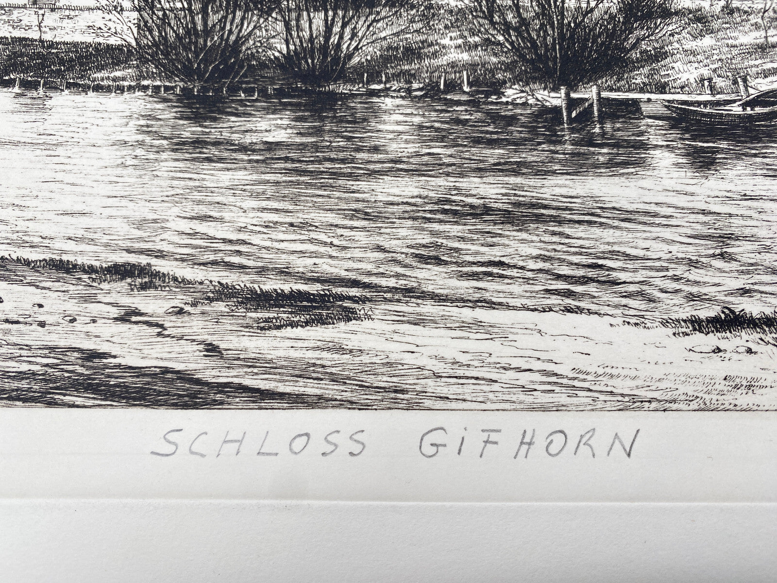 DEUTSCHER KÜNSTLER HEINZ WEHLISCH SCHLOSS GIFHORN RADIERUNG HANDSIGNIERT