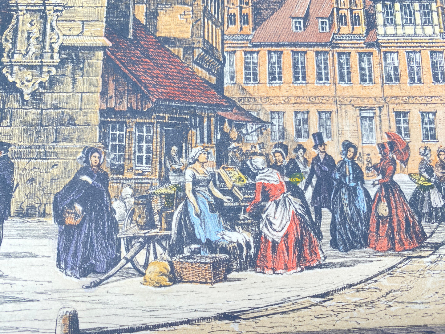DEUTSCHER KÜNSTLER HEINZ WEHLISCH HANNOVER UM 1840 FARBRADIERUNG HANDSIGNIERT