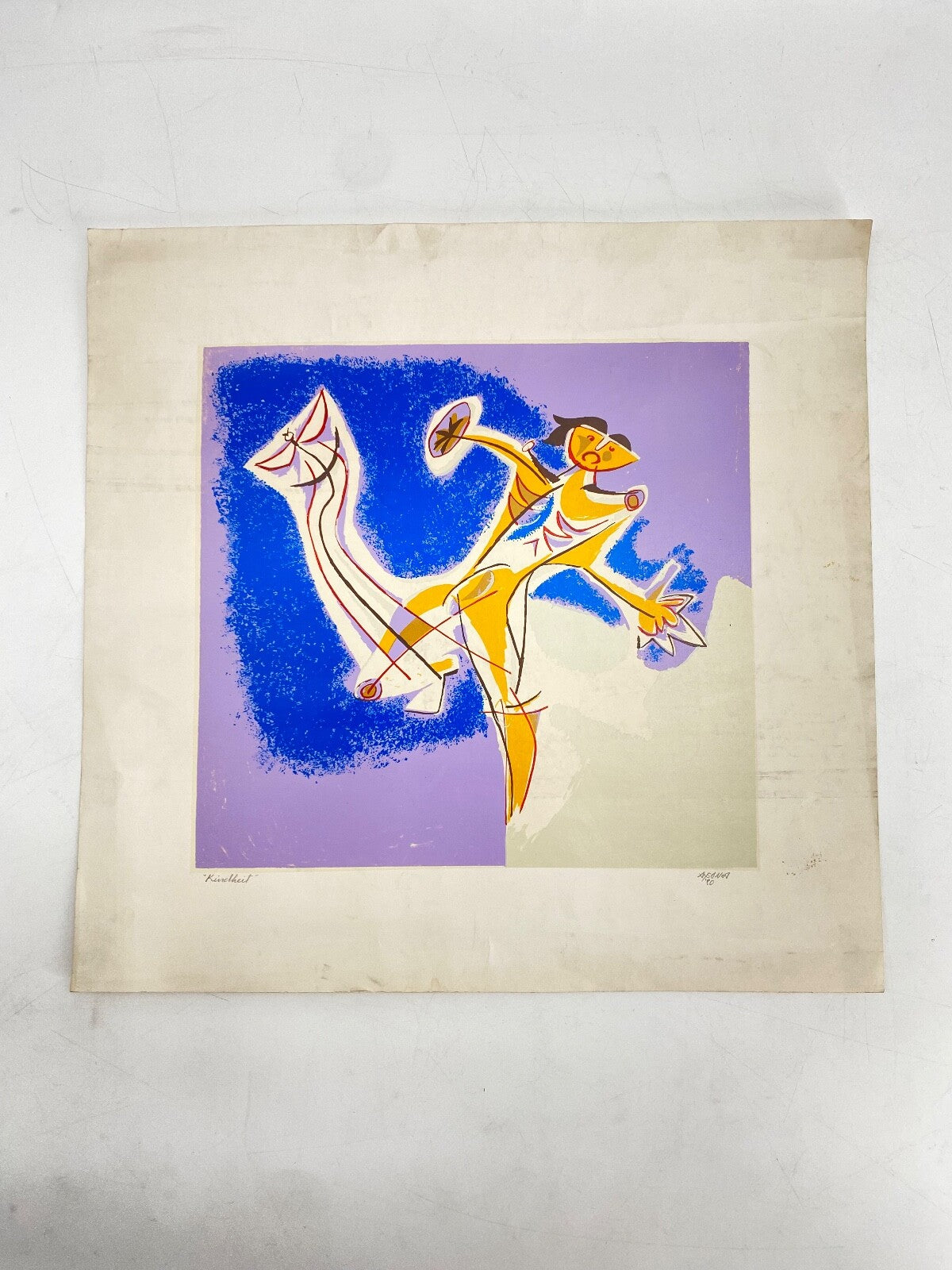 * GEMÄLDE BILD SIEBDRUCK KINDHEIT ASANOA 1980 80ER ABSTRAKT EXPRESSIONISMUS  FAU