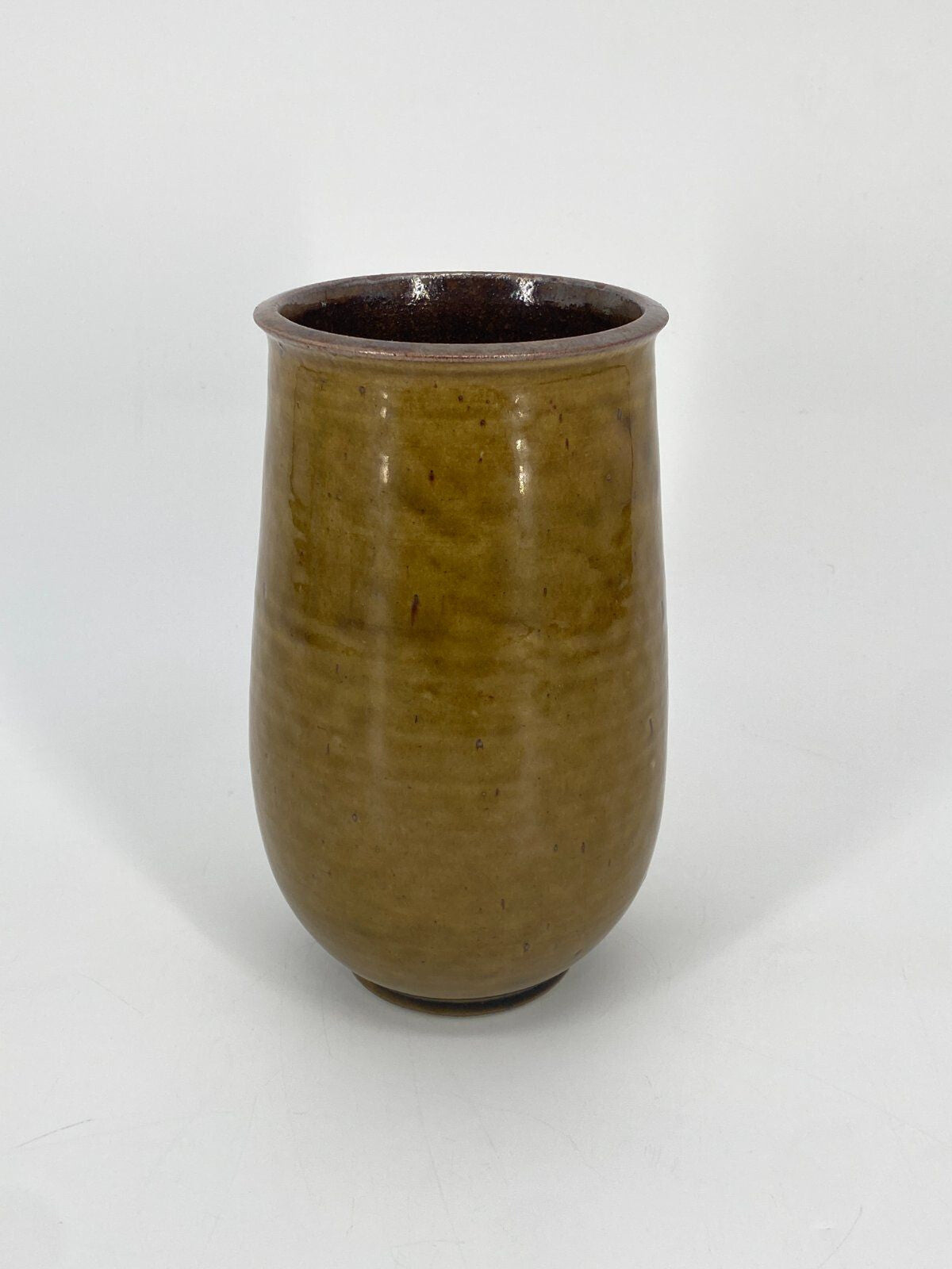 * STUDIOKERAMIK VASE PAUL EYDNER VEB DDR KERAMIK VINTAGE OCKER