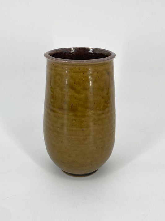 * STUDIOKERAMIK VASE PAUL EYDNER VEB DDR KERAMIK VINTAGE OCKER