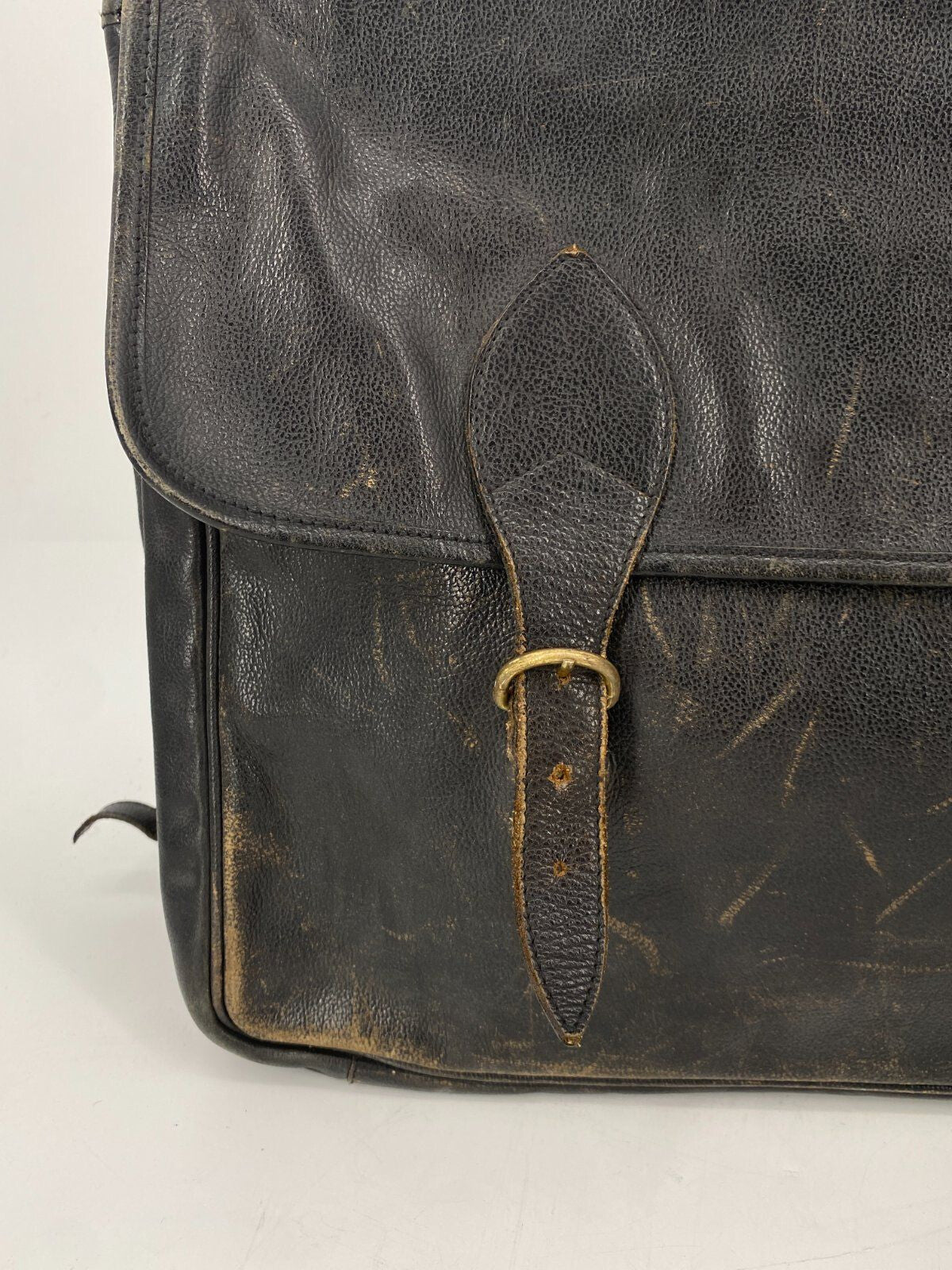 * VINTAGE IL BISONTE ECHT LEDER REISETASCHE SCHWARZ ITALY DESIGN