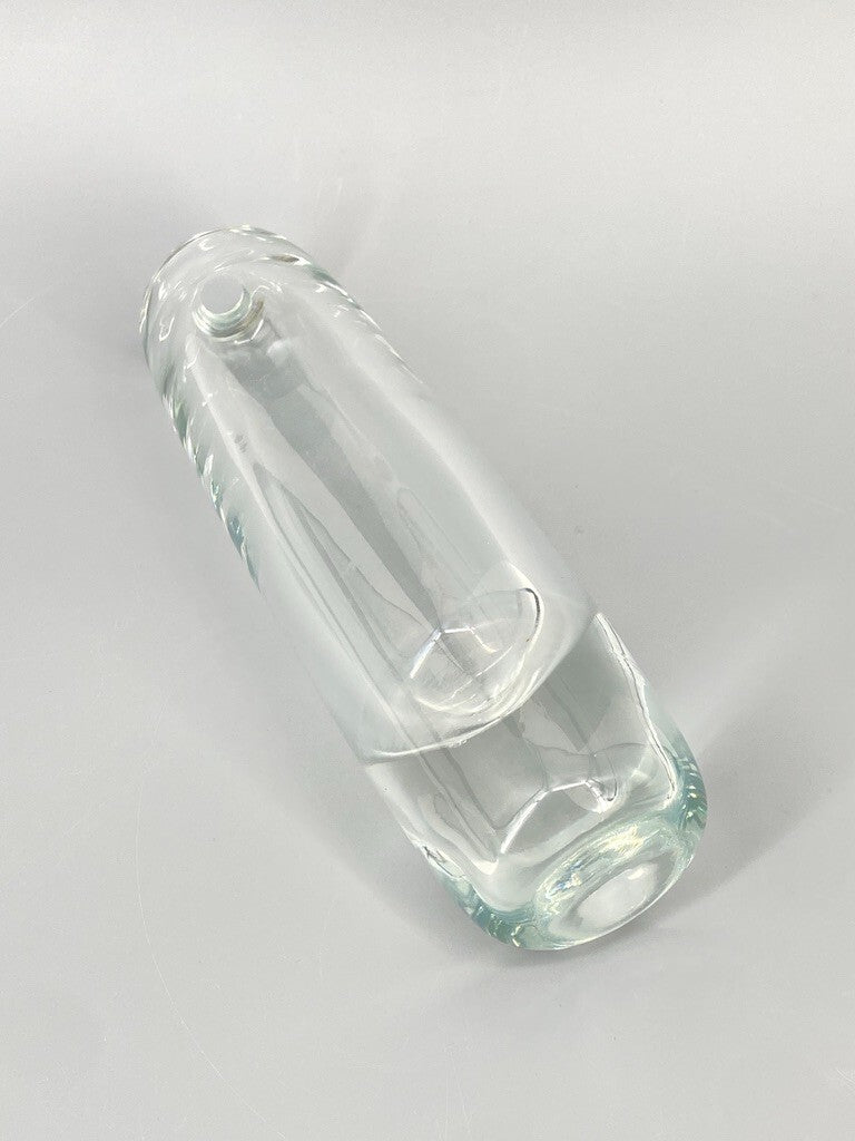 * GLAS VASE KRISTALLGLAS MASSIV DICKES GLAS VINTAGE