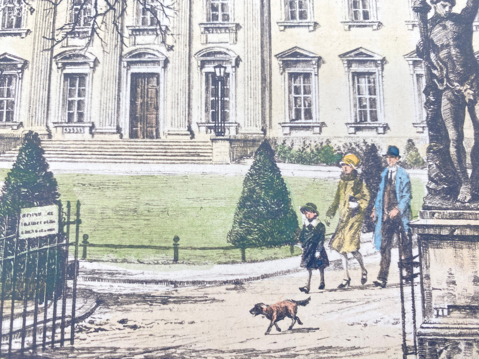 HEINZ WEHLISCH RADIERUNG COLORIERT SCHLOSS BELLEVUE ORIGINAL HANDSIGNIERT