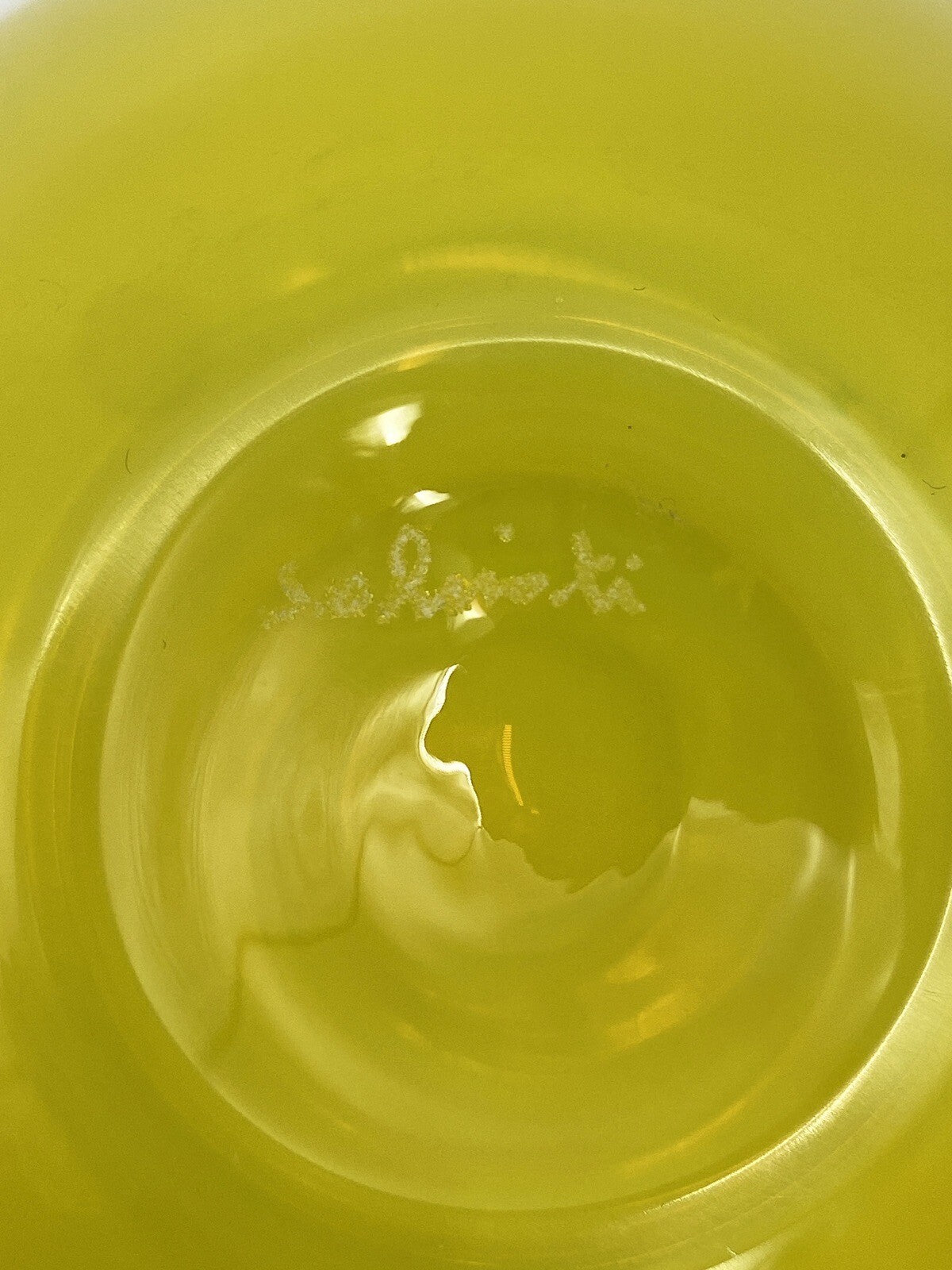 * VASE GLAS SALVIATI ITALY MURANOGLAS GELB ZITRONENGELB GLASS ART KUNST