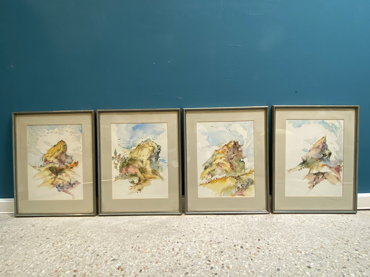 AQUARELL x 4 PETER SCHMIDT SCHÖNBERG BERGE SINFONIE ENGEL AKT BERLINER KUNST