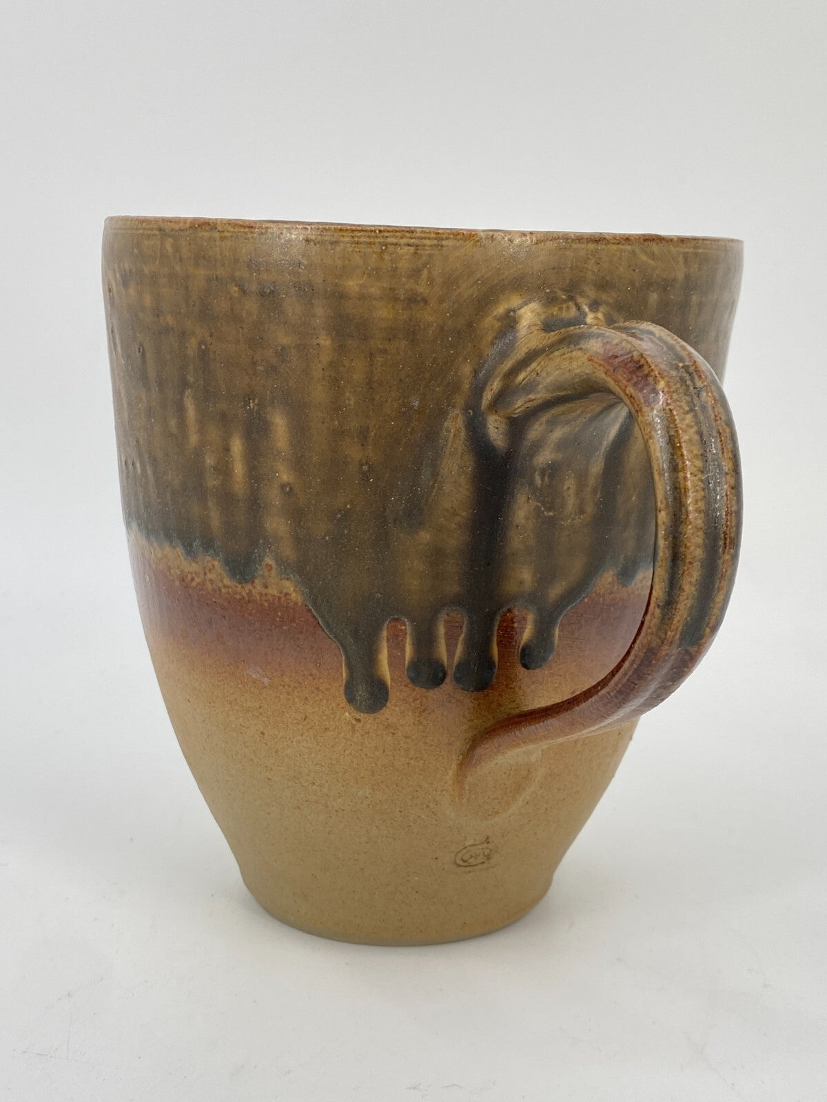 * KRUG VASE HENKEL STUDIOKERAMIK MATHIES SCHWARZE SIGNIERT KERAMIK MID CENTURY