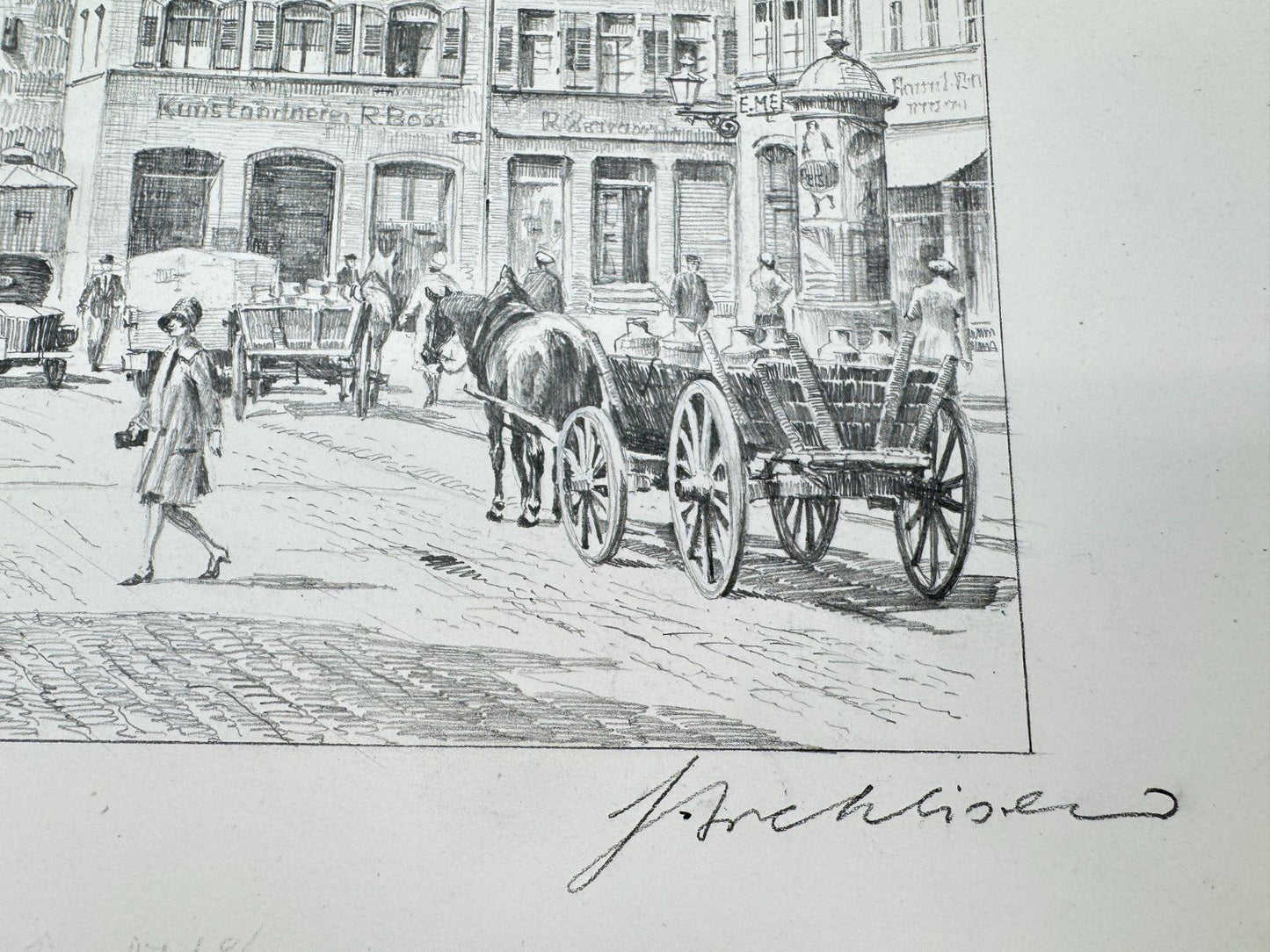 * HEINZ WEHLISCH ZEICHNUNG SPEYER UM 1929 ANSICHT SIGNIERT