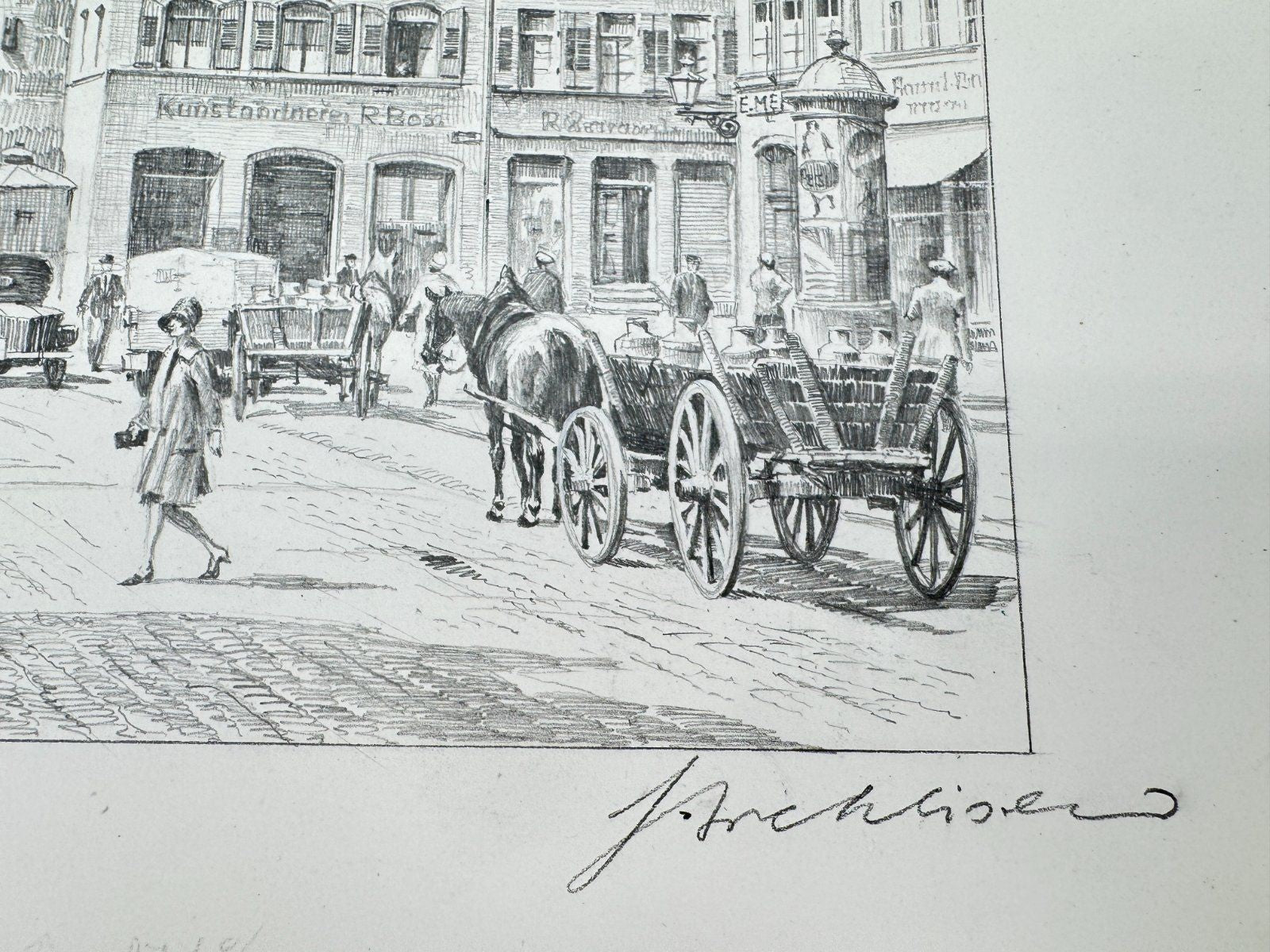 * HEINZ WEHLISCH ZEICHNUNG SPEYER UM 1929 ANSICHT SIGNIERT