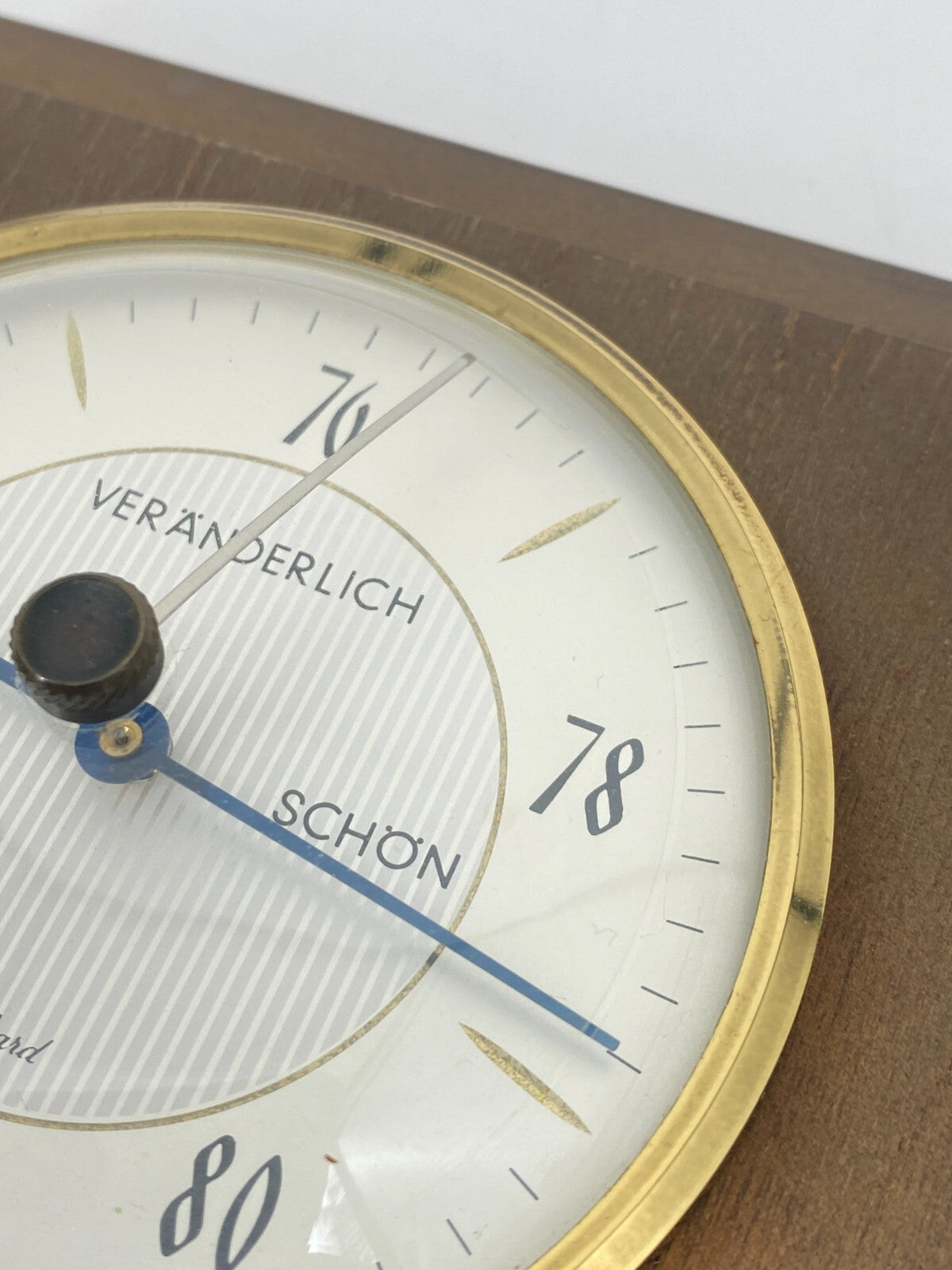 * WETTERSTATION 3827 GISCHARD BAROMETER THERMOMETER HOLZ VINTAGE