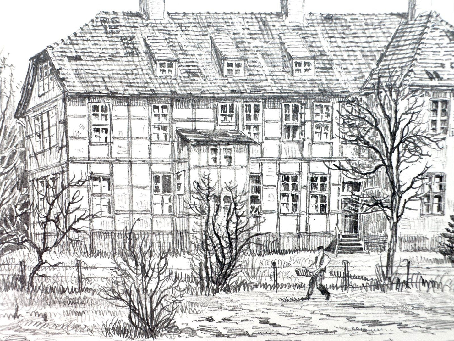* GRAFIK ZEICHNUNG BAD BODENTEICH ALTE BURG 19 JH WEHLISCH
