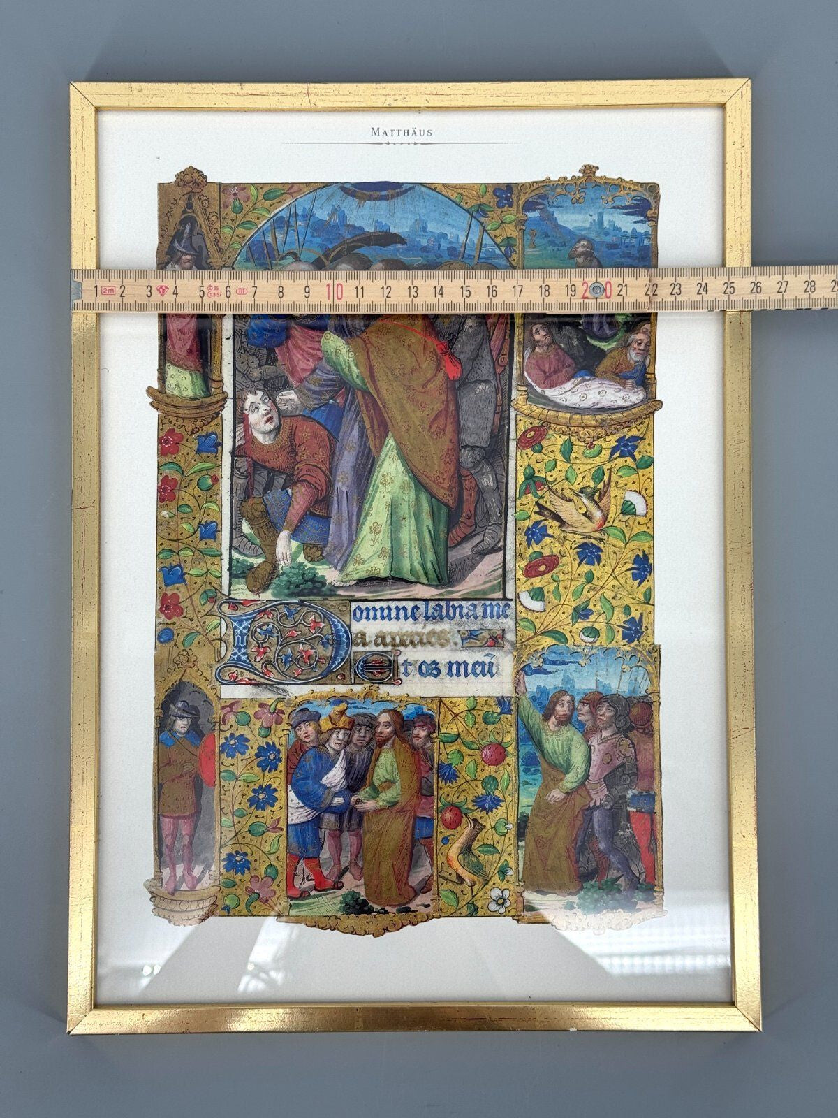 *2x KUNSTDRUCK BIBEL SCHÖPFUNG WELT GOLDFARBIG EVANGELIUM MATTHÄU