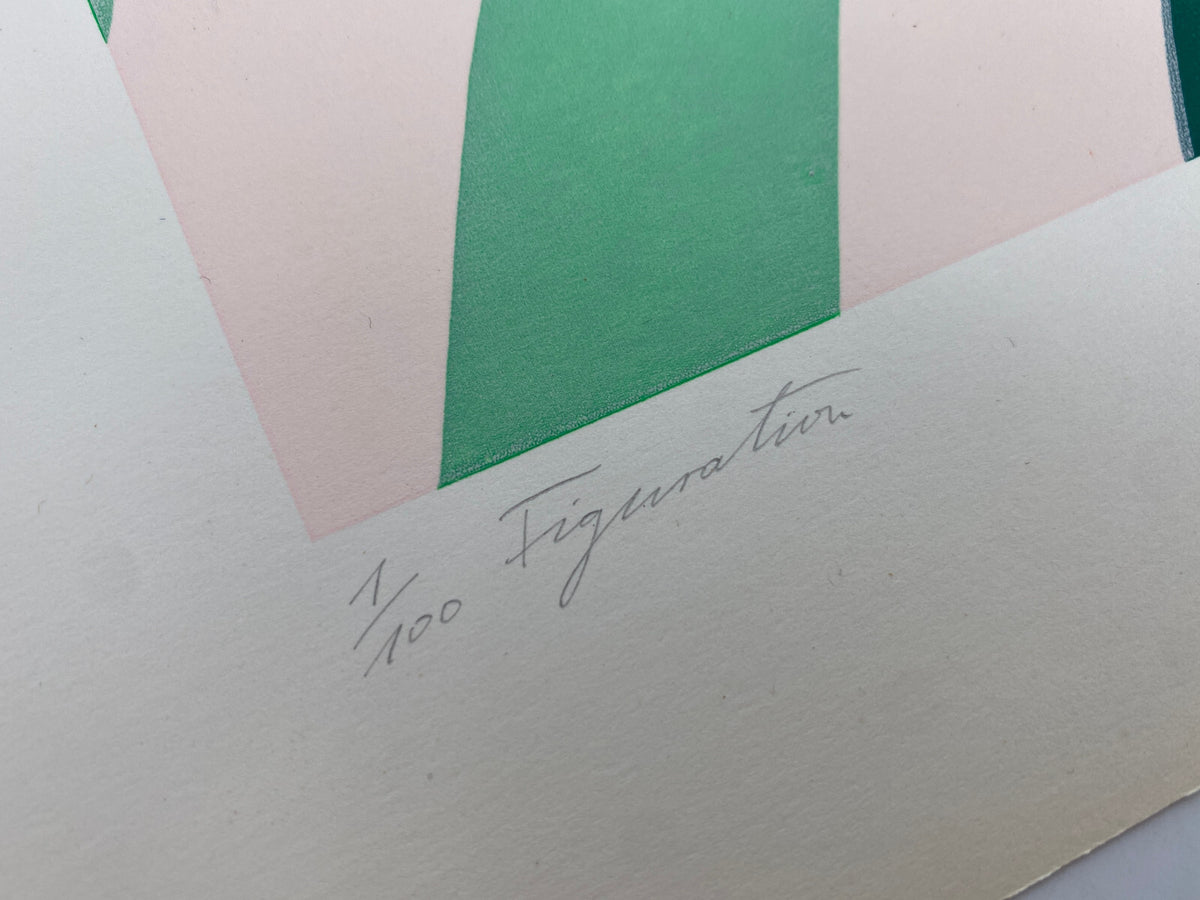 *W.HARTMANN DRUCKGRAFIK FIGURATION SIEBDRUCK LANDSCHAFT ABSTRAKT 1970 1/100 AUFL