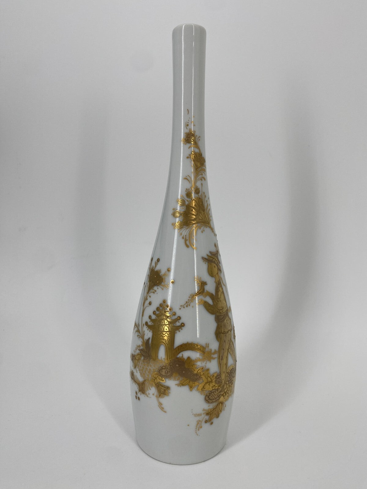 * VASE ROSENTHAL STUDIO LINIE QUATRE COULEURS BJÖRN WIINBLAD WEIß GOLD 27CM