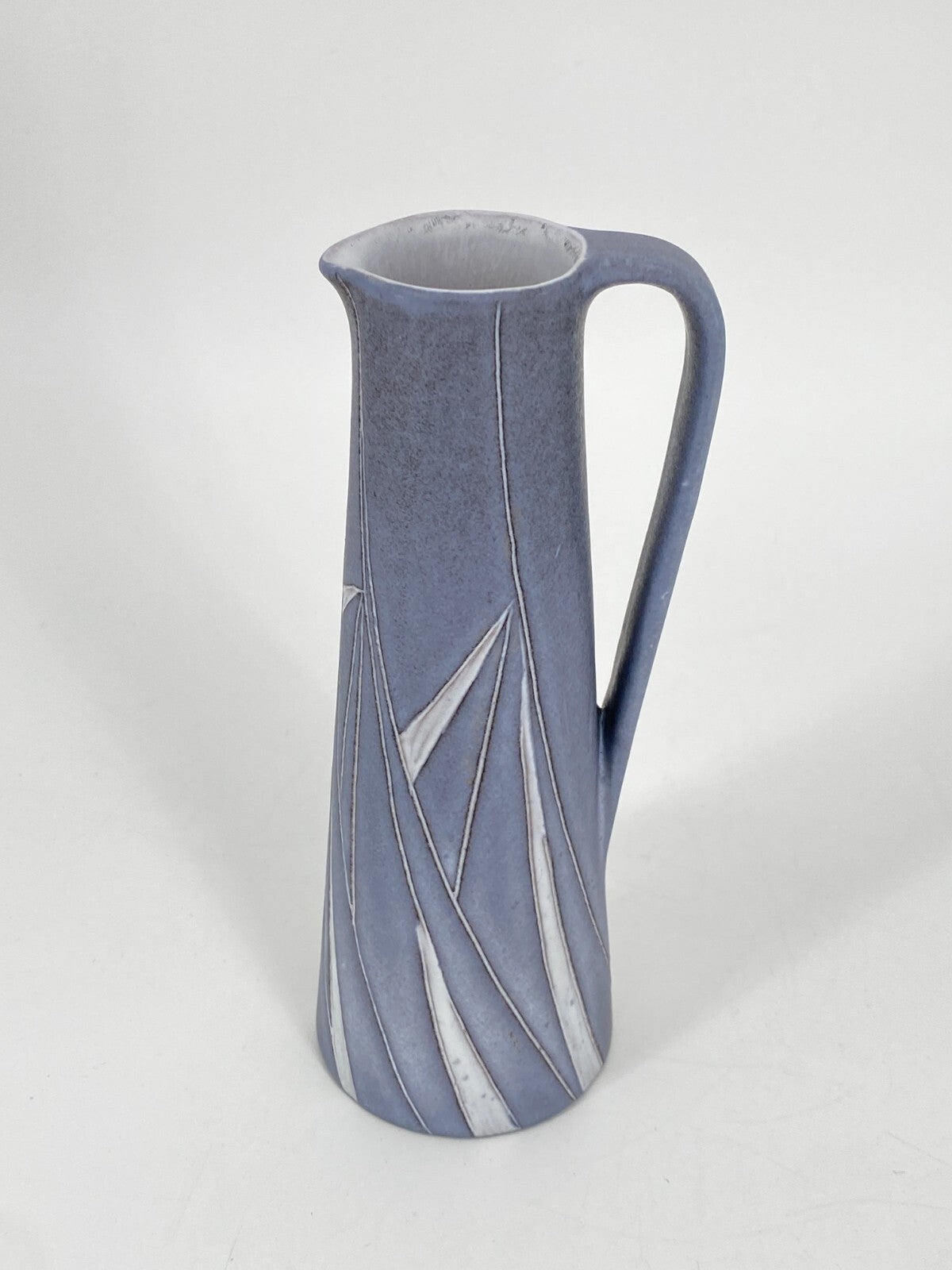 * KUNSTTÖPFEREI MARSCHNER KERAMIK KRUG VASE 18,5CM MATT GRAU BLAU