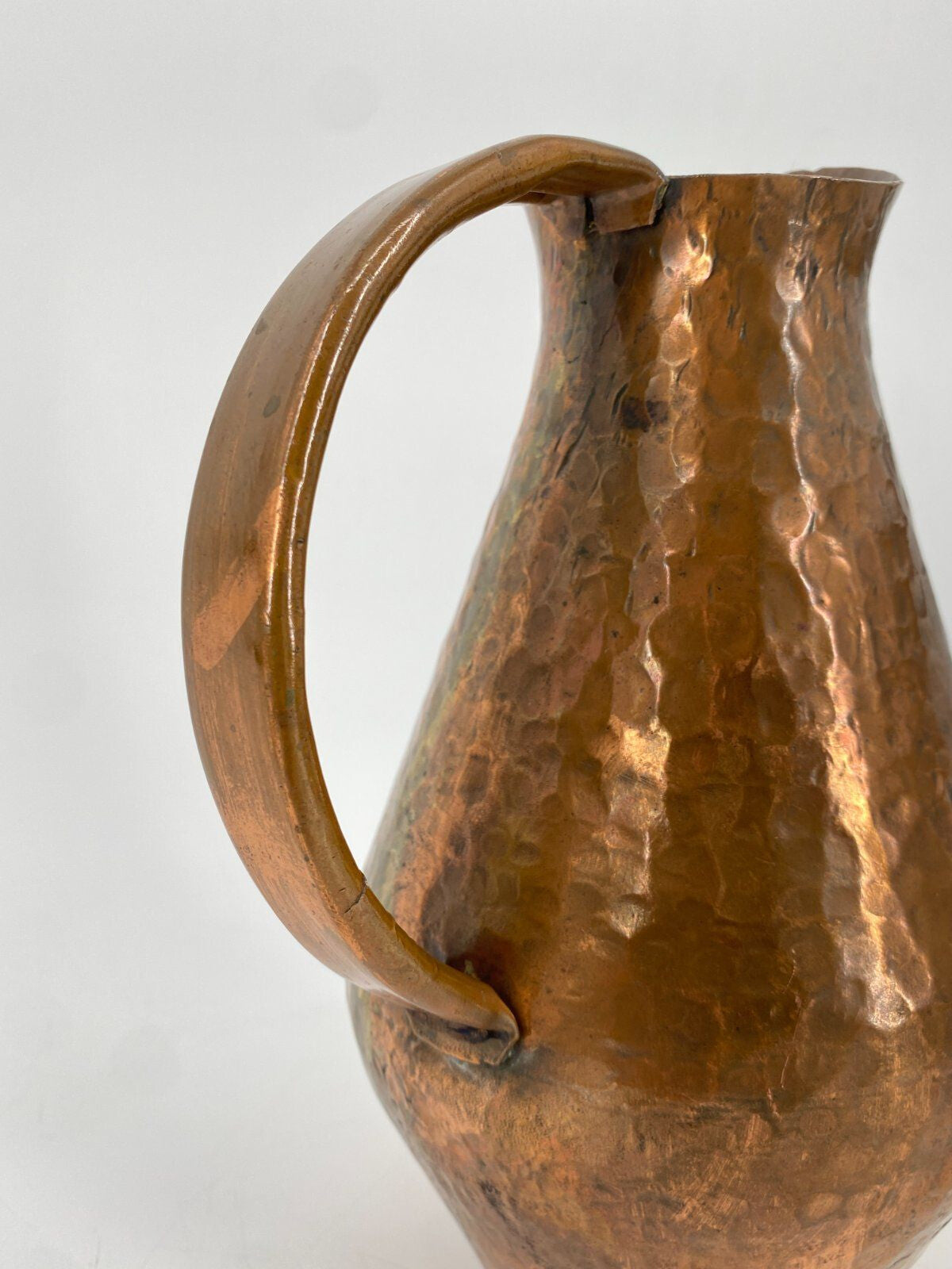 * KUPFER KANNE VASE HAMMERSCHLAG HENKELVASE HENKEL VINTAGE