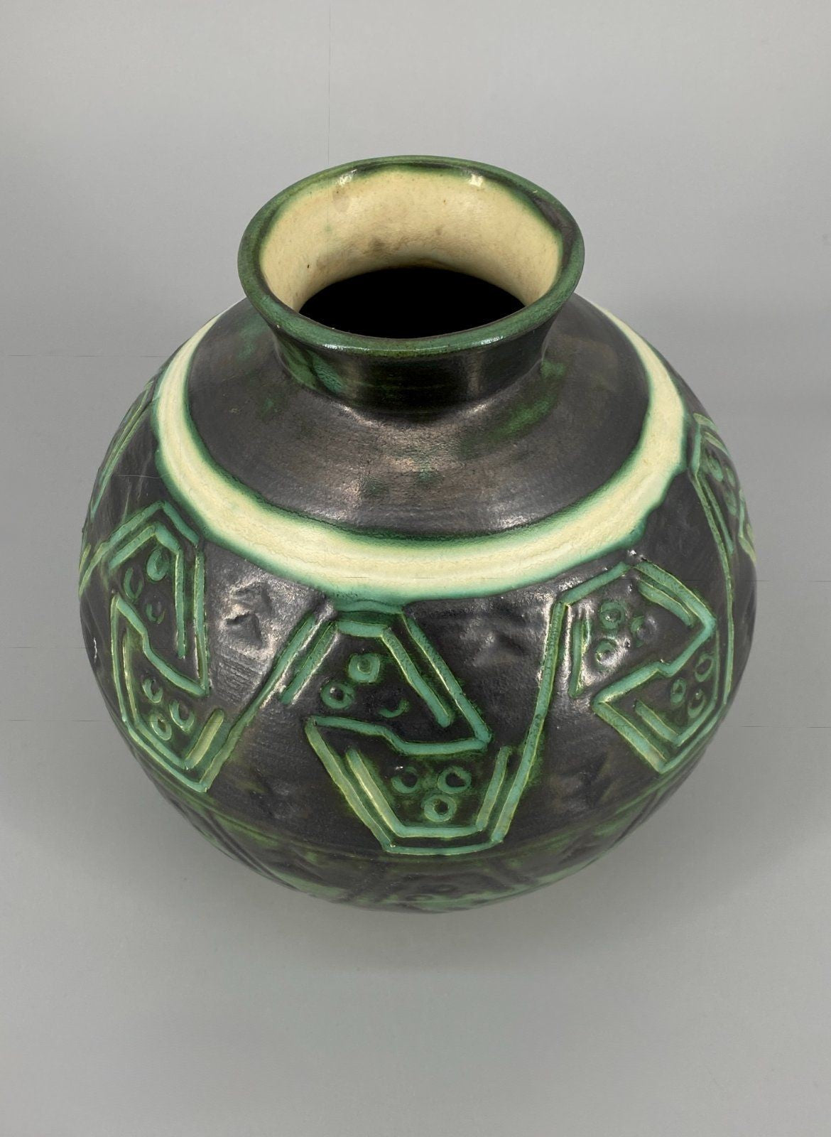 *VASE KERAMIKVASE MADE IN FINLAND FINNLAND IRISIEREND VINTAGE