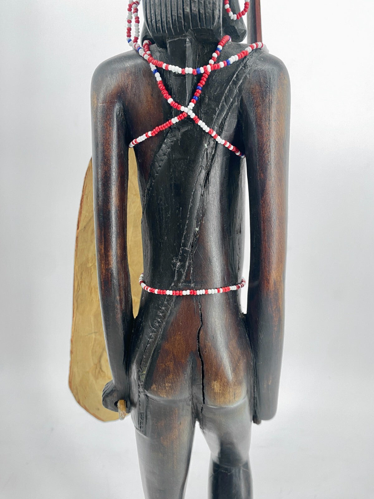* 2 STK HOLZ FIGUREN MASSAI KENIA AFRIKA MANN FRAU STATUETTE SKULPTUR VINTAGE