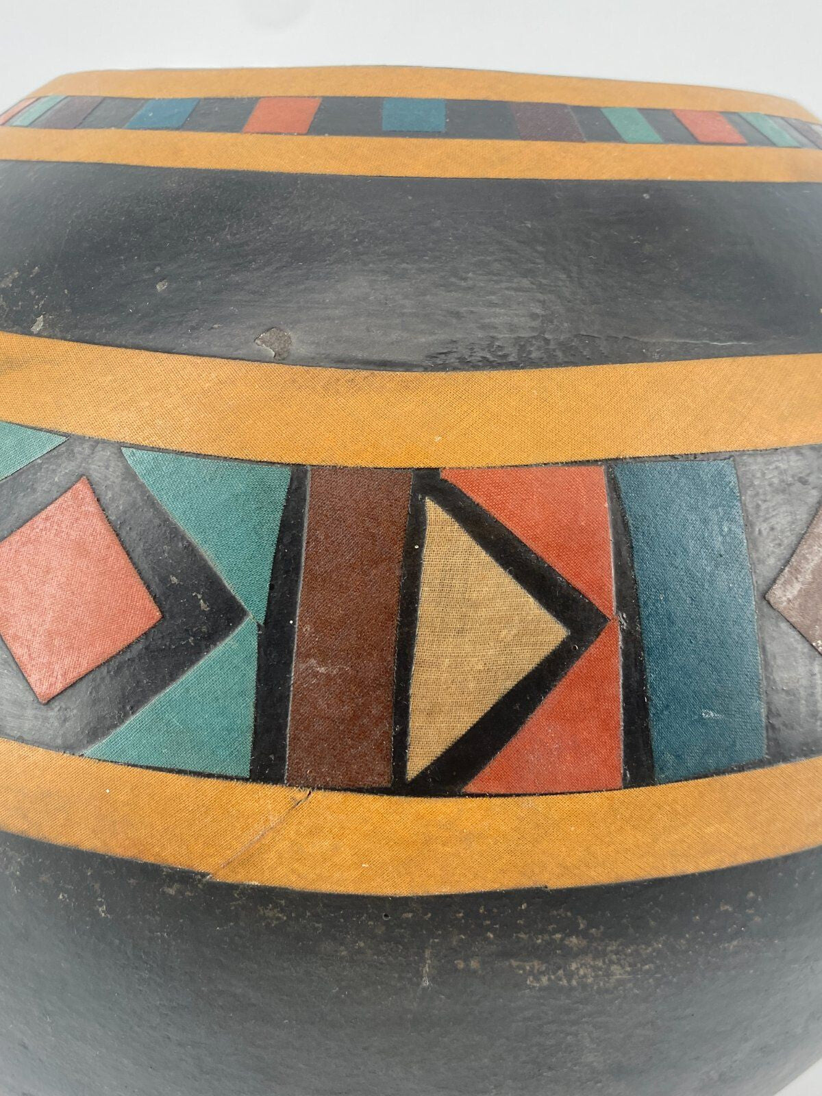 * VASE AFRIKA KERAMIK GROß BODENVASE HANDARBEIT ORNAMENT VINTAGE