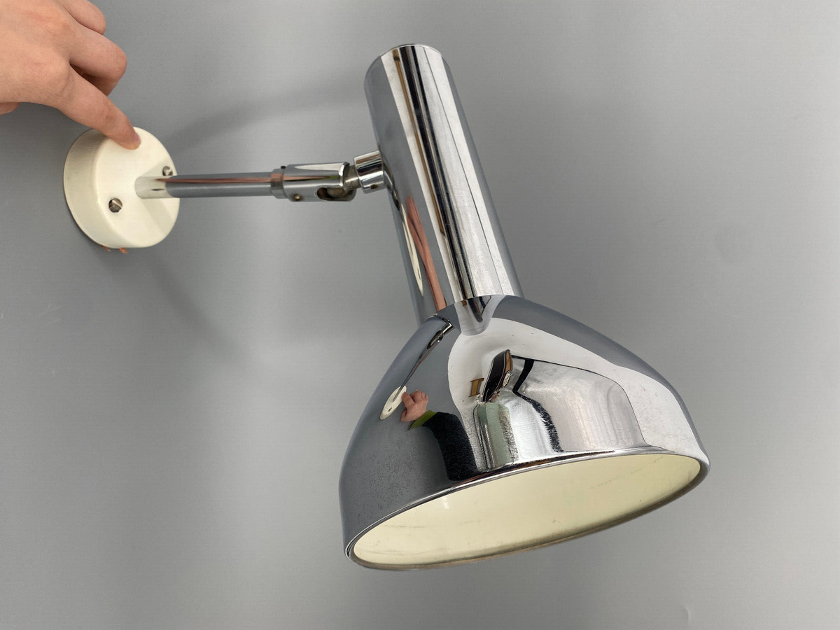 * 2x WANDLAMPEN COSACK DECKE SPOT CHROM 60ER MID CENTURY