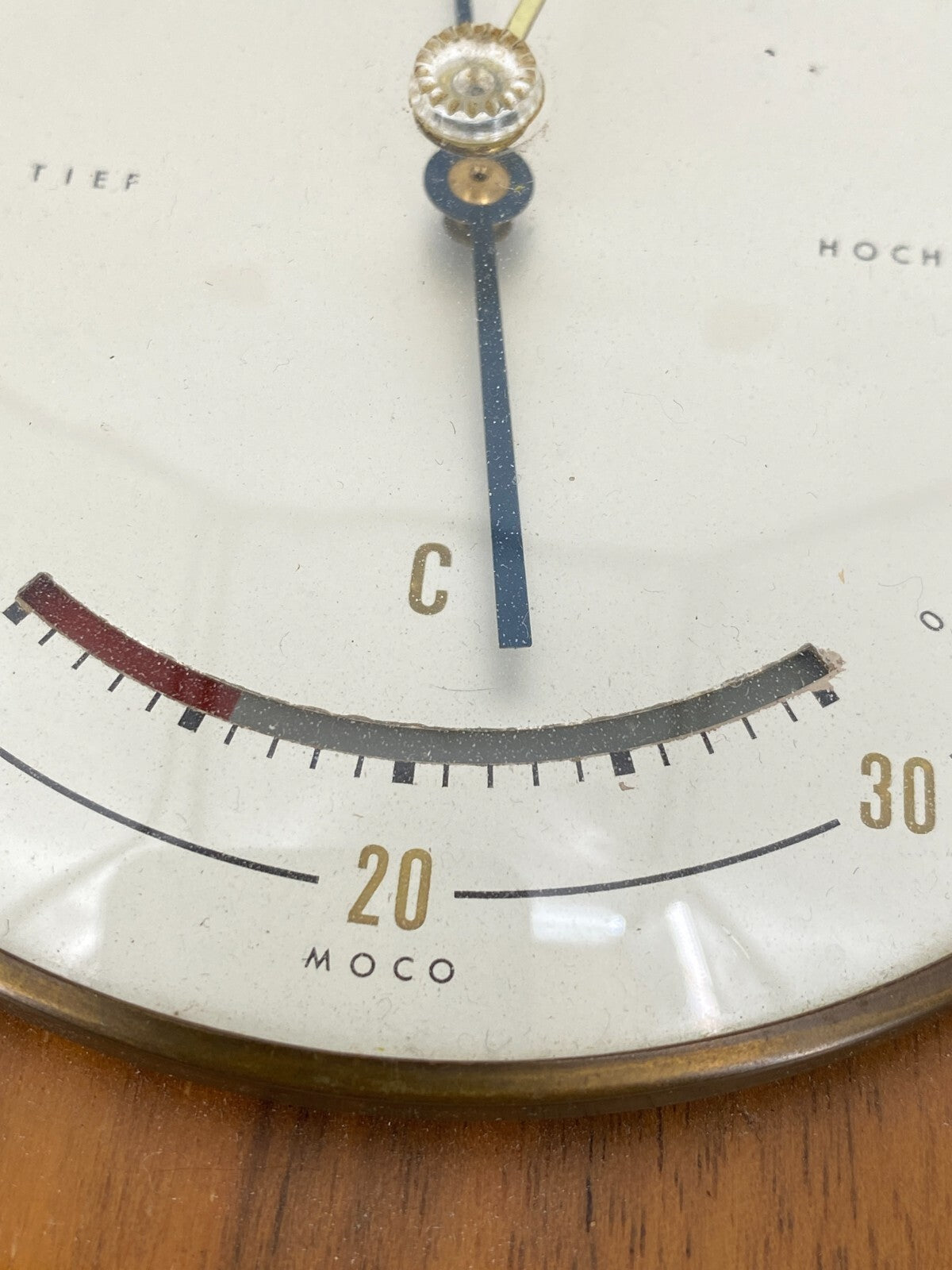 * WETTERSTATION MOCO BAROMETER THERMOMETER HOLZ VINTAGE
